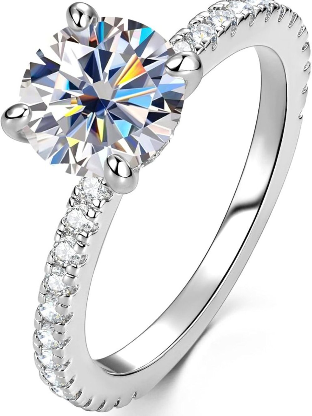Stunning 2CT Moissanite Solitaire Engagement Ring - Elegant Women's Jewelry